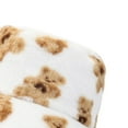 thumbnail image 4 of Women's Faux Fur Bucket Hats Puffy Fleece Winter Warm Wide Brims Fisherman Cap Cute Bear Print Sherpa Crochet Bucket Hat, 4 of 5