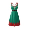 thumbnail image 4 of Shadoumai Christmas Dress for Women Red Green Print Holiday Dresses for Xmas, 4 of 5