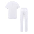 thumbnail image 2 of Adar Addition Go-Basic Scrub Set for Men - Classic V-Neck Scrub Top & Cargo Scrub Pants - A9300 - White - 3X, 2 of 7
