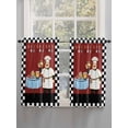 thumbnail image 3 of Kitchen Curtains 45 Inches length, Chef Window Treatment Curtain Drapes, Cartoon Red Food Cooking Black White Buffalo Check Lightweight Window Panels for Living Room Bedroom, 52"x45", 2 Panels, 3 of 7