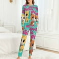 thumbnail image 4 of Super Kitties Women's Pajama Sets Long Sleeve Pajamas Top And Pants Sleepwear Nightwear Soft Pjs Lounge Sets, 4 of 8