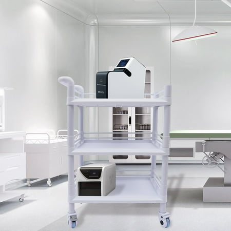 

FETCOI 3-Tier Medical Lab Trolley Cart Spa Rolling Shelf Beauty Salon Storage Organizer