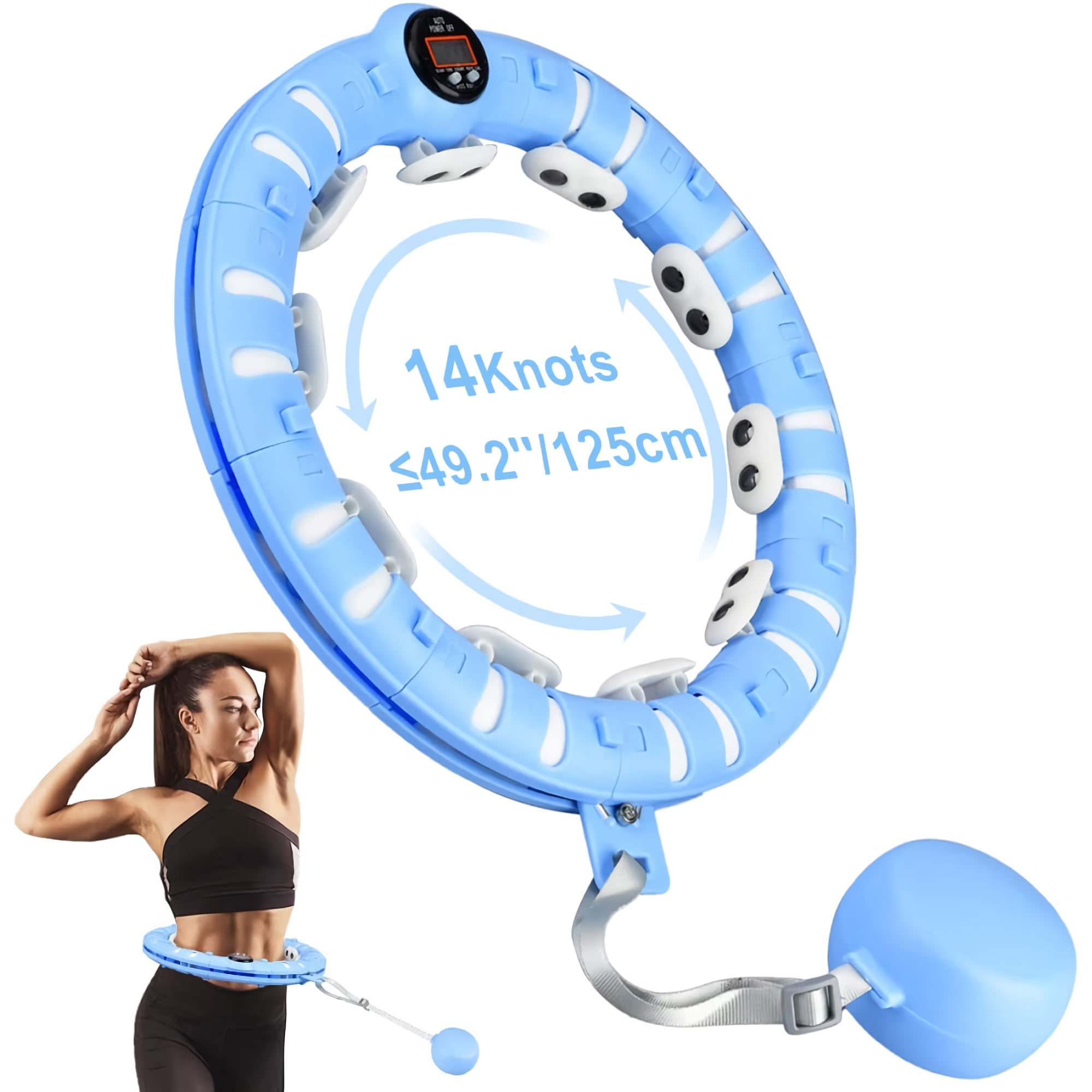 Weighted Hula Hoop, 14 Sections Detachable, 360Degree Automatic