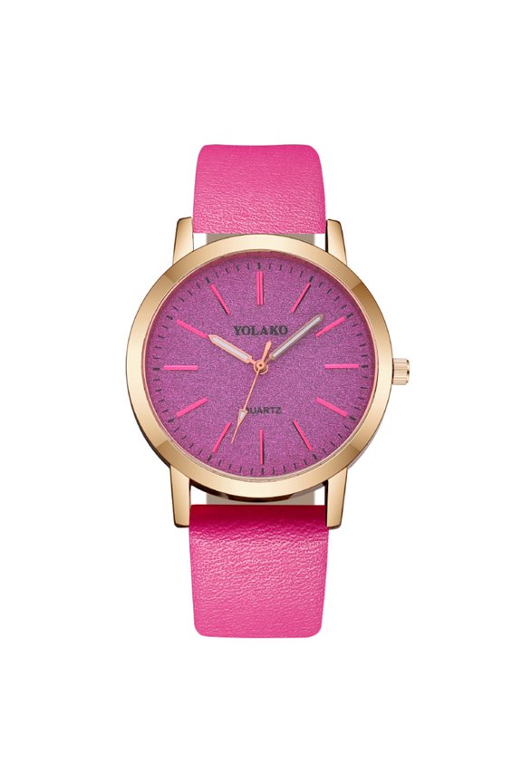 Wrist Watch for Women Leather Strap Watches Business Work Casual Dial Quartz Round Watch 2026 Purple