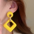 thumbnail image 4 of Ziurtnc 1 Pair Geometric Drop Earrings Square Hollow Design Earrings Lightweight Deform-resistant Jewellery Gift for Mom Sister Girlfriend, 4 of 8