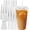 24 oz-100Pack, variant on PETGLE 100 Pack 12 oz Clear Plastic Cups with Lids and Straws, Disposable Iced Coffee Cups with Lids for To-Go Cold Drinks, Smoothies and Slushie