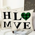 thumbnail image 4 of St Patrick‘s Day Love Home Clover Pillow Cover Green Black Buffalo Plaid Lucky Charm Shamrocks Farmhouse Decorative Throw Pillow Covers 16x16 Inch Set of 4 Cushion Case Spring Holiday, 4 of 6