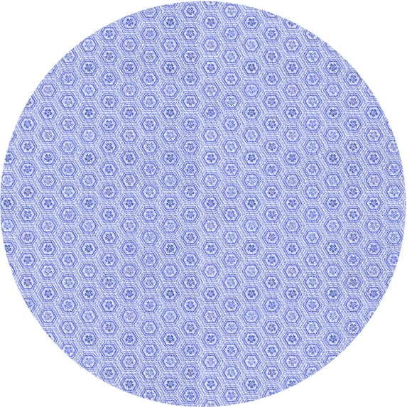 Ahgly Company Indoor Square Patterned Sky Blue Dress Blue Area Rugs, 3' Square