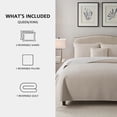 thumbnail image 3 of NSH by New Sega Home 4-Piece Beige Pinsonic Reversible Waffle Textured Quilt Set with Reversible Shams and Decorative Pillow, King, 3 of 9