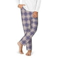 thumbnail image 2 of Xecao Purple Floral Gingham Check Plaid Print Teenagers' Pajama Pants Long Sleep Pants Soft Elastic Waist Pajama Bottoms Elastic waist with 2 Pockets 5-16 Years-XS(5-6), 2 of 6