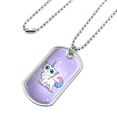thumbnail image 2 of Cat Unicorn Military Dog Tag Pendant Necklace with Chain, 2 of 4