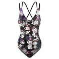 thumbnail image 5 of Kuromi And My Melody Women's One Piece Swimsuit Tummy Control V Neck Bathing Suits, 5 of 7