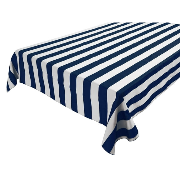Cotton Tablecloth Stripes Print / 2 Inch Wide Stripe Navy