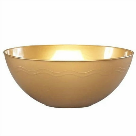 EcoQuality 60oz Gold Bowl - Disposable Plastic Soup Bowls, Heavy Duty Plastic Salad Bowls, Dessert Bowl for Baby Showers, Weddings, Birthday Party (1)