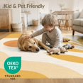 thumbnail image 4 of ODIKA 9'x12' Warm Earthy Tones Abstract Design Washable Area Rug Modern Organic Shapes with Leaf Motif for Master Suite, California King, Under Bed, Non-Shedding, Easy Care, 4 of 7