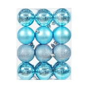 EGNMCR 24Pcs Christmas Balls Ornaments for Xmas Christmas Tree - Christmas Tree Decorations Hanging Ball for Holiday Wedding Party Decoration (Sky Blue, 3CM)