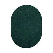 Furnish My Place Forest Green 3' x 10' Oval Solid Color Rug Made In Usa