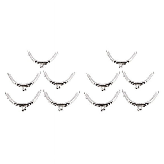 10x Metal Frames Snap Clasp Arch Pattern Coin Style Purse Silver
