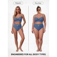 thumbnail image 4 of SHEWIN Womens Swimsuits Bathing Suits 2 Piece Bikini Sets High Waisted Cut Out Modest Swimsuit Full Coverage Beach Outfits Light Blue XL, 4 of 11
