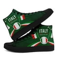 thumbnail image 3 of Coolcustomize Women's Italian Flag High-Top Sneakers - Green, White & Red Tricolor Design with Crown Accent - Lace-Up Closure Casual Shoes - Italian Heritage Boots for Everyday, Travel, Themed Events, 3 of 10