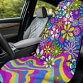 thumbnail image 3 of Bulopur Hippie Floral Print Front Car Seat Cover Towel for Women Waterproof Car Seat Protector with Storage Bag for Yoga Vacation Soft Fit SUV Sedan Truck 1pcs, 3 of 7
