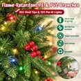thumbnail image 6 of Moonsun 4.5ft Pre-Lit Christmas Tree, 350 PE & PVC Tips, Full Artificial Tree with 120 Warm White & Multicolor Lights, 50 Red Berries, Metal Stand for Home Office Holiday Decor, 6 of 9