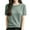 AW1-Light Green, variant on GBSYEWXS Sweaters For Women Pink Crew Neck Short Sleeve Solid Color Casual Pullover Sweater