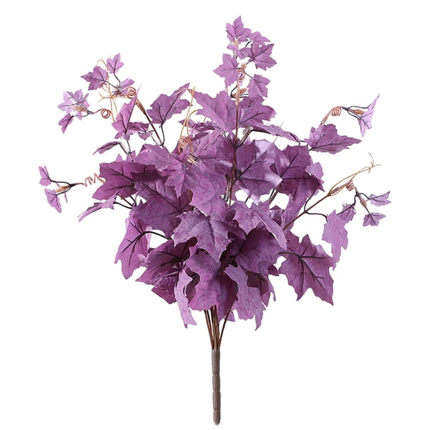 Hojas artificiales Tela de plantas Imitación de hojas Ramo Decoración de plantas de simulación para el hogar, Morado claro sidaley HA8212-01B