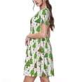 thumbnail image 2 of Haiem Christmas Trees Pattern Women's Short-Sleeve Scoop Neck Swing Dress, 2 of 6