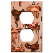 Outlet Cover OVERSIZE Wall Plate - Horse Saddles