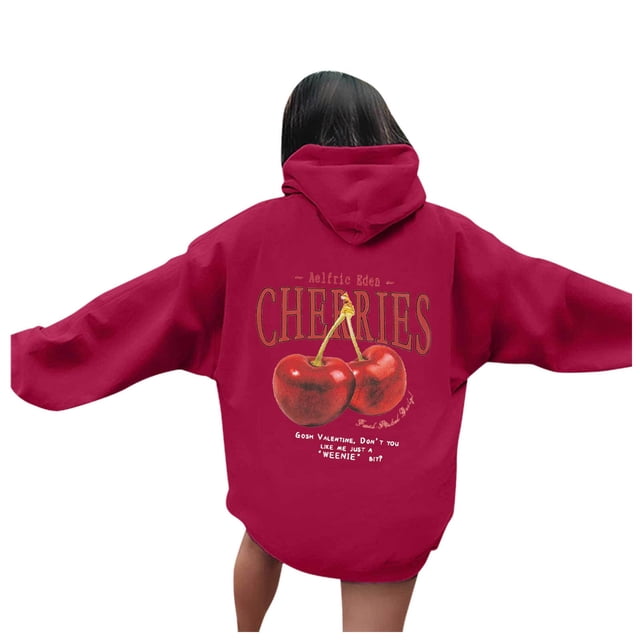 Sweat à Capuche Cerise pour Femmes