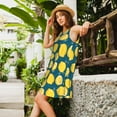 thumbnail image 2 of Naloa Lemon Print Women's Summer Spring Casual Beach Sundress,Vacation Sleeveless Tank Crewneck Loose Dresses, 2 of 7