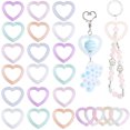 thumbnail image 1 of 50Pcs Luminous Acrylic Bead Frame Glow In The Dark Heart Mixed Color 37.5x41x5mm Hole: 2mm Inner Diameter: 25x30mm, 1 of 6