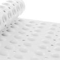 thumbnail image 3 of Long Bathtub Mat PVC Non-Slip Anti Mould Shower Mat with Drain Holes & Suction Cups Machine Washable Solid White100x40cm, 3 of 5