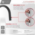thumbnail image 6 of Single Handle Matte Black Pull Down Kitchen Faucet with Water Tap, 6 of 10