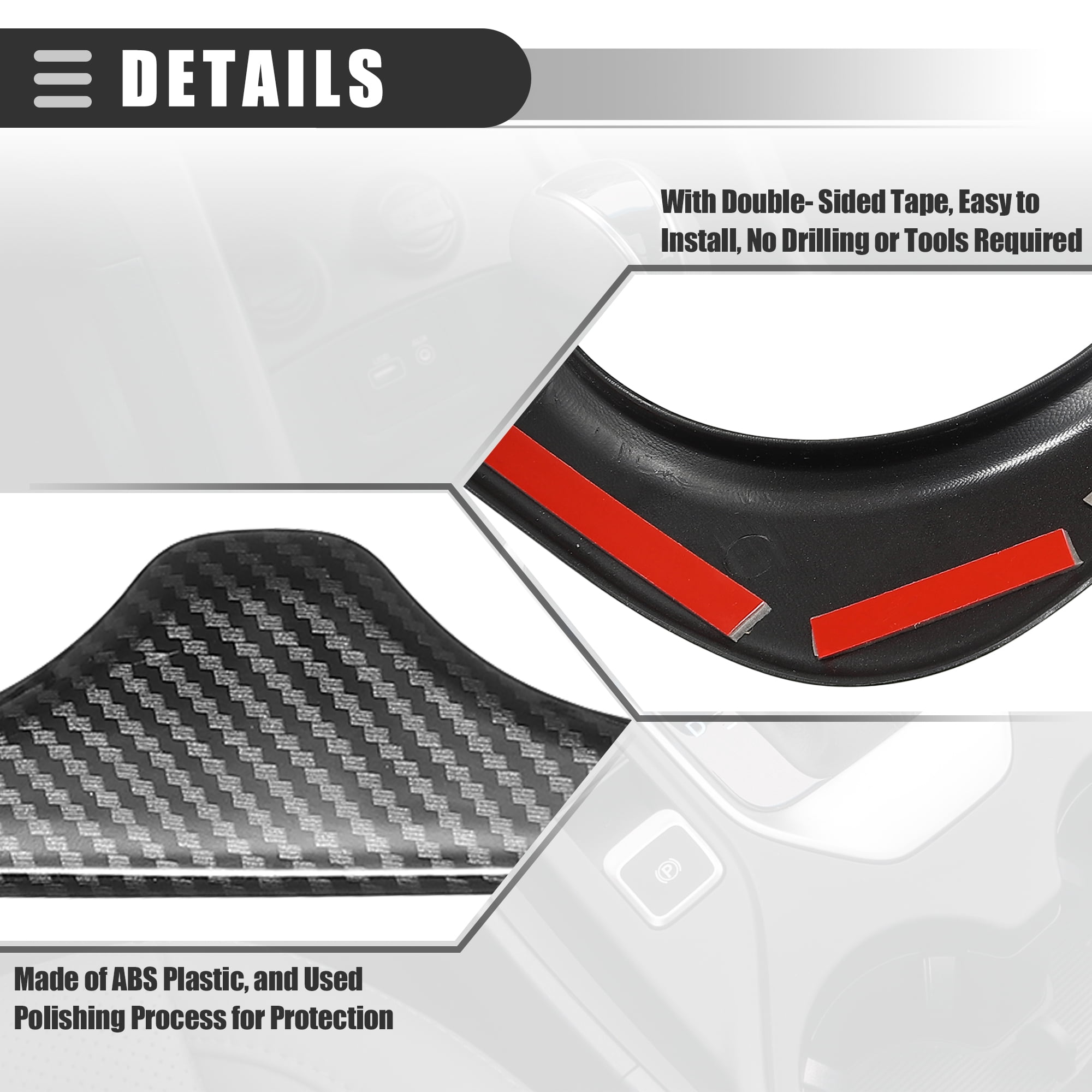 Unique Bargains Carbon Fiber Gear Shift Panel Trim for Dodge Durango 14-17 Black