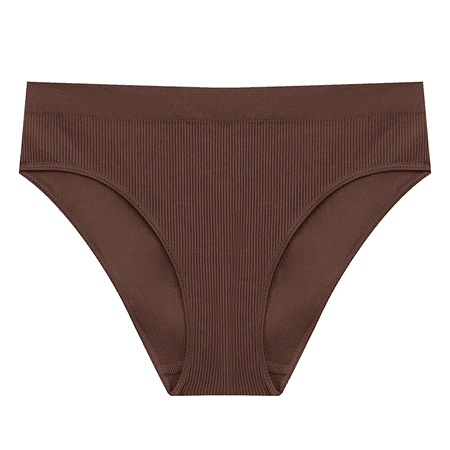 Fulorrnie Underwear for Women Comfort Cheeky Sport Breathable Panties Seamless High Waist Banded Stretchable Panty Brown M