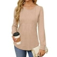 thumbnail image 2 of Fantaslook Pleated Blouses for Women Dressy Casual Long Sleeve Shirts Fall Tunic Tops, 2 of 8