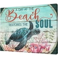 thumbnail image 2 of Sea Turtle Wall Art Turtle Colorful Coral Pictures Wall Decor A Day At The Beach Restores the Soul Canvas Painting Prints Artwork Modern Home Decoration Framed for Living room Bedroom Bathroom Office, 2 of 6