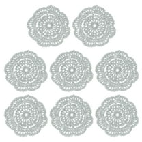 Crochet Doilies, 8Pcs 4" Cotton Woven Fabric Coasters, Lace Round Handmade Coasters with Floral Pattern for Wedding Party Decoration (Light Gray)