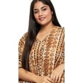 thumbnail image 2 of Gypsie Blu Light Brown Tribal Plus Size Polyester Long Kaftan Dresses for Women, 2 of 7