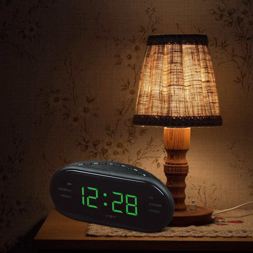 2 in 1 LED Digital Desktop Alarm Clock with FM AM Radio Function EU Plug 220V