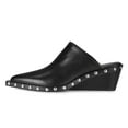 thumbnail image 4 of YDN Women Pointed Closed Toe Rivets Studded Clogs Mules Slip On Wedge Mid Heel Slides Sandals Casual Daily Wear Shoes Size 5 Black, 4 of 4