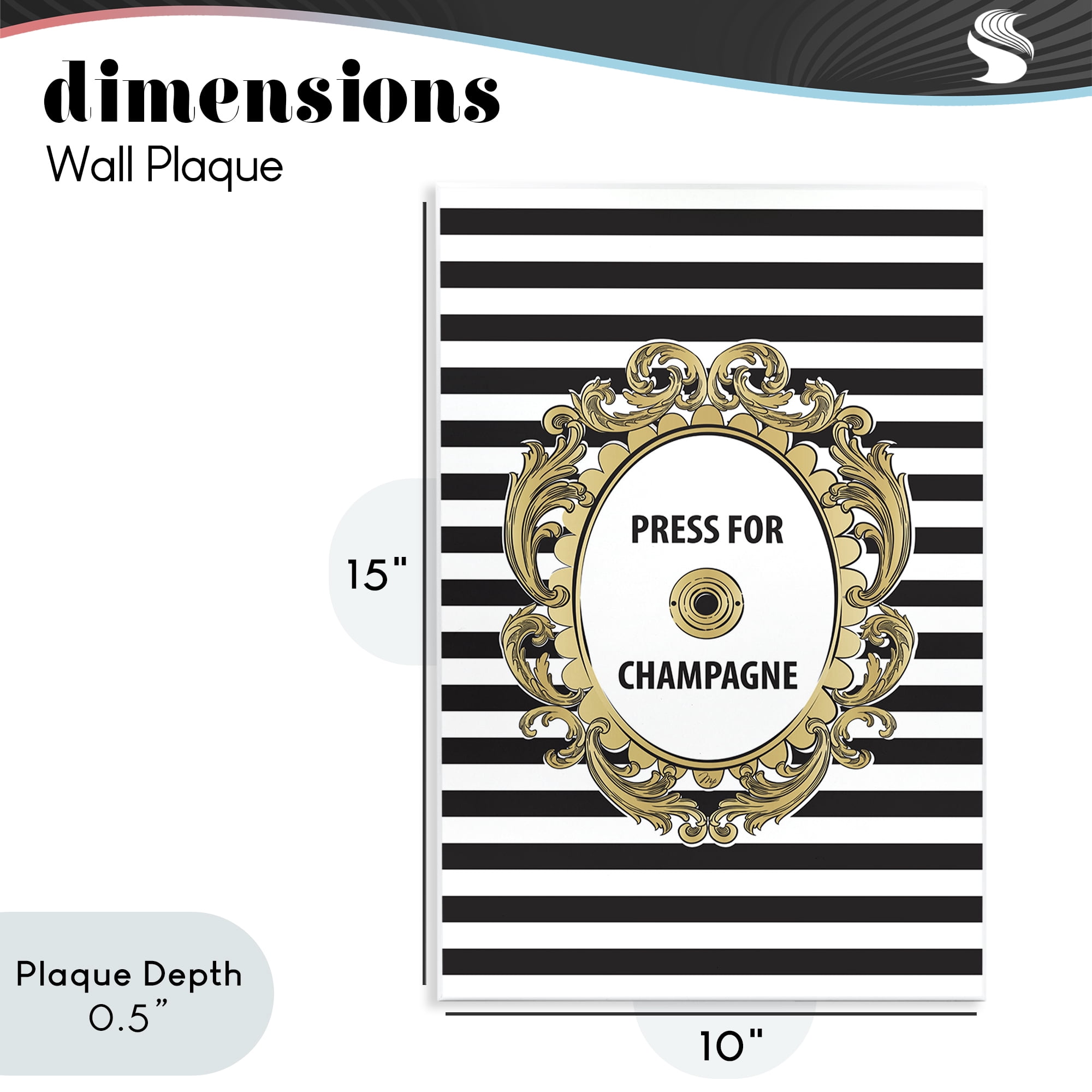 Stupell Industries Press For Champagne Celebration Wall Plaque Art, design by Martina Pavlova