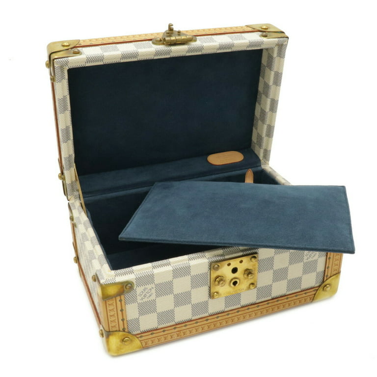 Authenticated used Louis Vuitton Damier Azur Coffret Tresor 24 Makeup Box Case Hard Trunk SP Order, Women's, Size: (HxWxD): 13cm x 24.5cm x 16.5cm /
