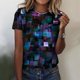 thumbnail image 3 of Gibobby Camiseta de manga corta para mujer Mujeres Daily Tie Dyed Vintage Print O Neck Tops Manga corta Cuello redondo Camiseta 3D Impreso Flower Loose Side S(Azul oscuro,XL), 3 of 4
