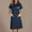 Navy, variant on 2025 Women's Nursing Scrub Dress - Button Down Lapel Short Sleeve Uniform with Pockets, Breathable V-Neck Workwear for Hospital/Spa/Housekeeping