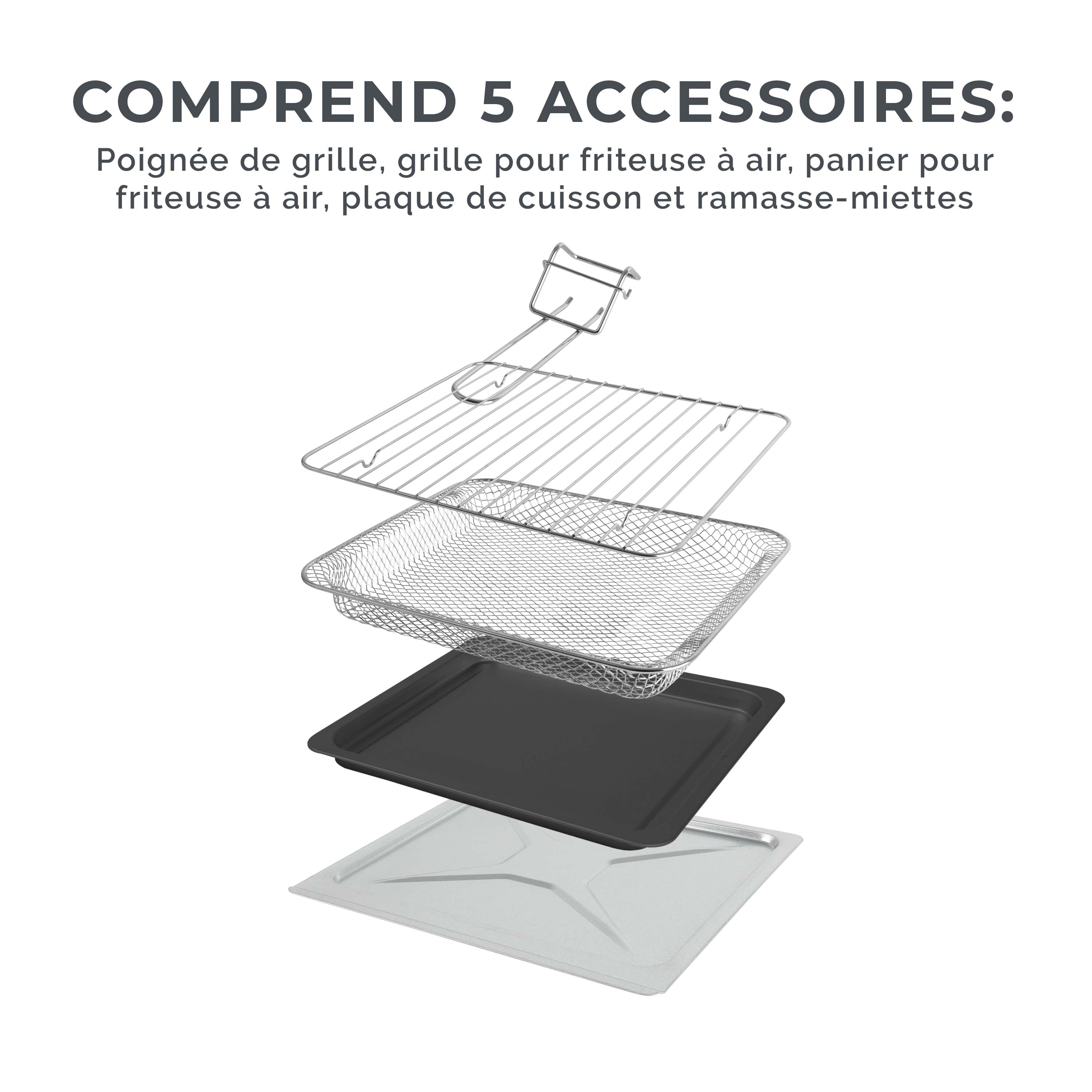 Friteuse à air et four à convection Kalorik Série Designer 26 QT, noir avec accents argentés (AFO52786BS43) friteuse à air et four à convection