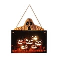 thumbnail image 1 of Decoración para Halloween Decoración LED colgante de Halloween, señales de pared fantasma, colgante de puerta de madera(Buy 2 save 10%), 1 of 6