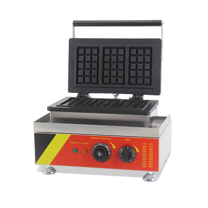 INTBUYING Electric 3pcs Square Waffle Maker Machine Nonstick Belgian